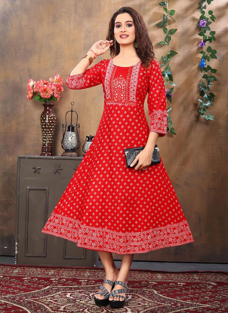 Beauty Barfi Printed Ethnic Wear Wholesale Anarkali Kurti Catalog
